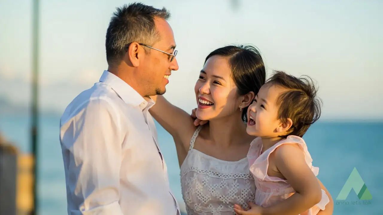 Families walking along Tran Phu Beach in Nha Trang in the late afternoon